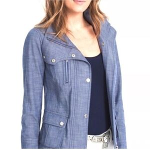 White House Black Market Blue Utility Jacket